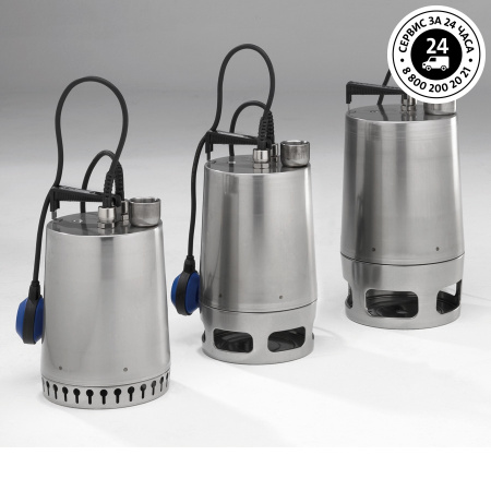 Насос дренажный UNILIFT AP12.40.06.A3 CEE, 3x400 В, 50 Гц, 0,9/0,6 кВт, выход Rp 1 1/2", кабель-10 м, корпус и колесо-нержавеющая сталь, Grundfos