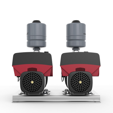 Насосная установка CMBE TWIN 3-62 Schuko, 1x230 В, 50/60 Гц, 1210 Вт, вход/выход Rp 1" PN10, кабель-1,5 м, корпус и колесо-нержавеющая сталь, Grundfos